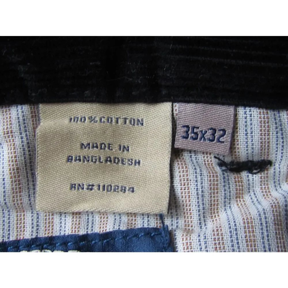 Bills Khakis Black Corduroy Pants sz 35x32 Cotton Minimalist Office Y2K 90s‎
